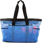 Extra Large Beach Bag， XL Mesh Tote with Zipper and Pockets Ideal for Your Family Beach Trip